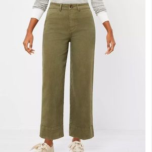 NWT Loft High-Waist Wide Leg Pants US4 Green